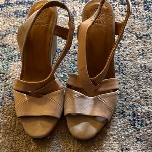 COCLICO Tan Wedge Sandals
